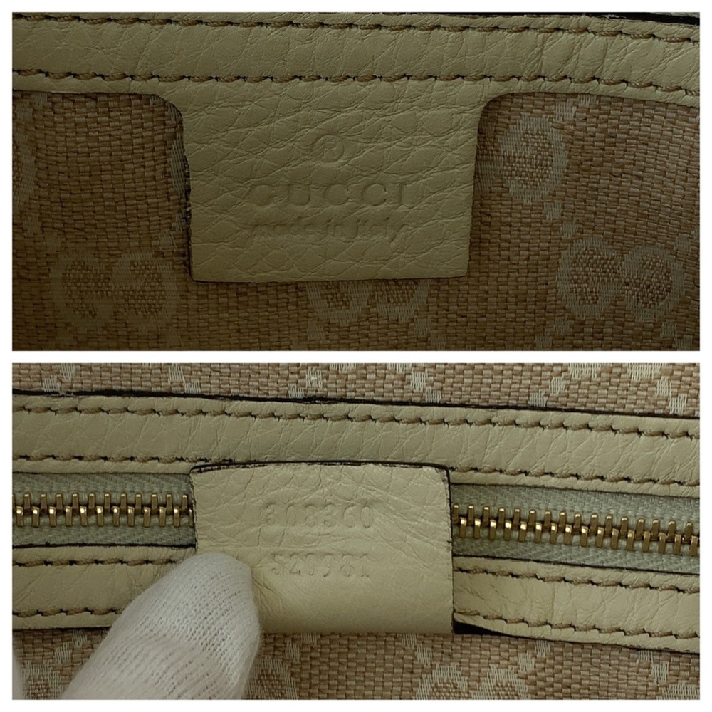 GUCCI Bamboo Ivory Brown Gold Hardware Leather 308360 Shoulder Bag Handbag 2w... - Picture 3 of 9